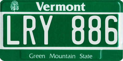 VT license plate LRY886