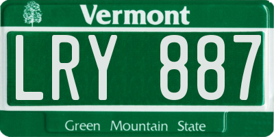 VT license plate LRY887