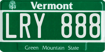VT license plate LRY888