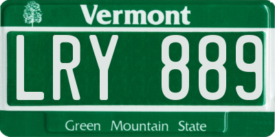 VT license plate LRY889