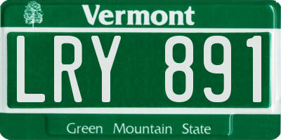 VT license plate LRY891