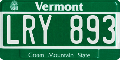 VT license plate LRY893