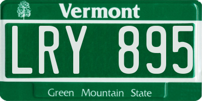 VT license plate LRY895