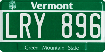 VT license plate LRY896