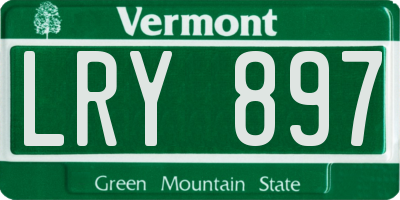VT license plate LRY897