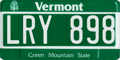 VT license plate LRY898