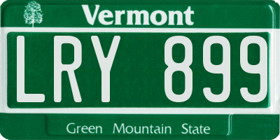 VT license plate LRY899