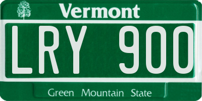 VT license plate LRY900