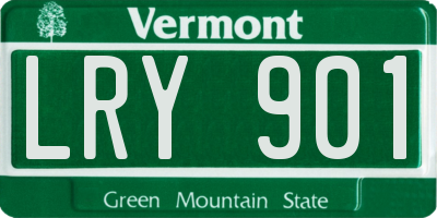 VT license plate LRY901