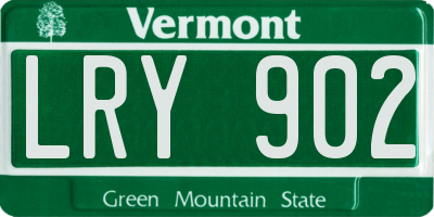 VT license plate LRY902