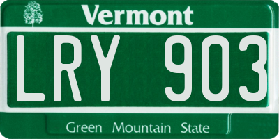 VT license plate LRY903