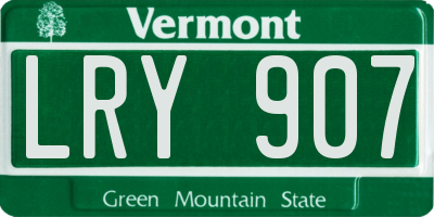 VT license plate LRY907