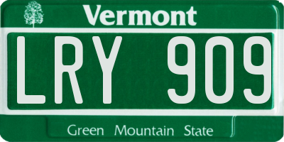 VT license plate LRY909
