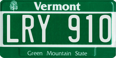 VT license plate LRY910