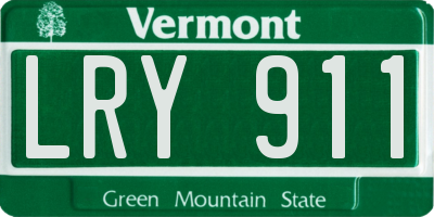 VT license plate LRY911