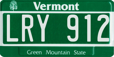 VT license plate LRY912