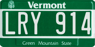 VT license plate LRY914