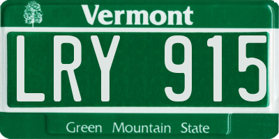 VT license plate LRY915