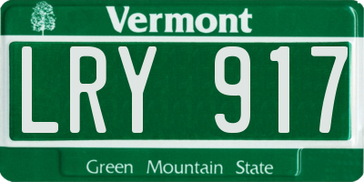 VT license plate LRY917