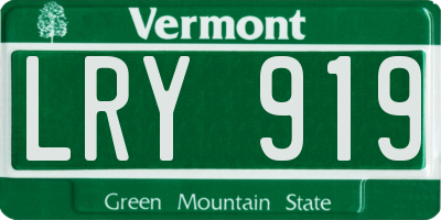 VT license plate LRY919