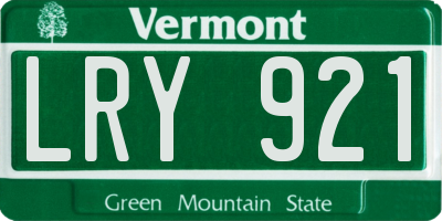 VT license plate LRY921
