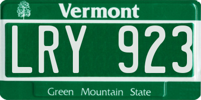 VT license plate LRY923