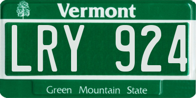 VT license plate LRY924