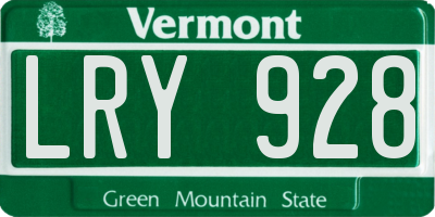 VT license plate LRY928