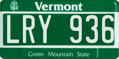 VT license plate LRY936