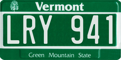 VT license plate LRY941