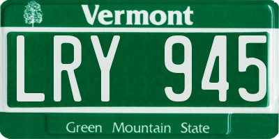 VT license plate LRY945