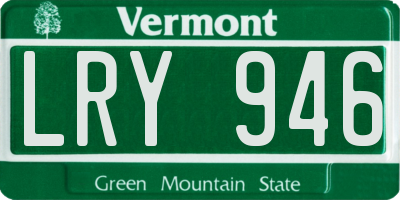 VT license plate LRY946