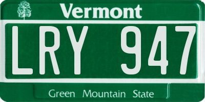 VT license plate LRY947