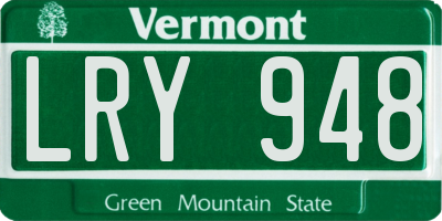 VT license plate LRY948