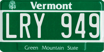 VT license plate LRY949