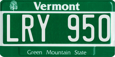 VT license plate LRY950