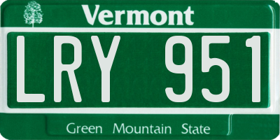 VT license plate LRY951
