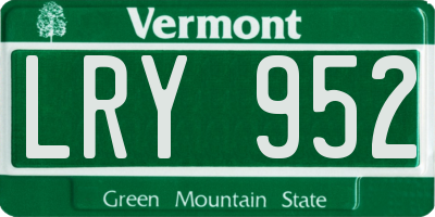 VT license plate LRY952
