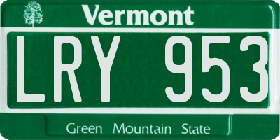 VT license plate LRY953
