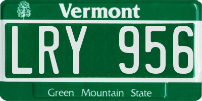 VT license plate LRY956