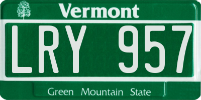 VT license plate LRY957