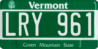 VT license plate LRY961
