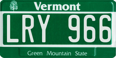 VT license plate LRY966