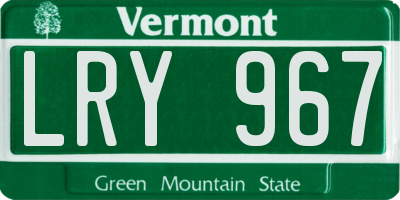 VT license plate LRY967