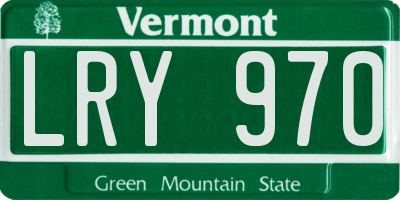 VT license plate LRY970