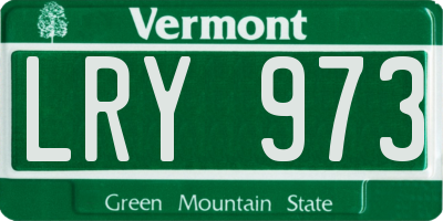 VT license plate LRY973