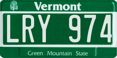 VT license plate LRY974
