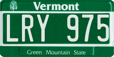 VT license plate LRY975