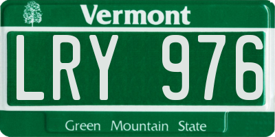 VT license plate LRY976