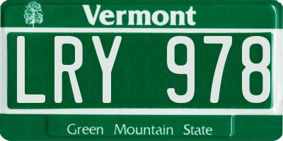 VT license plate LRY978